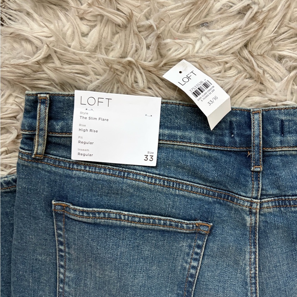 LOFT Women's Mid Blue Flare Jeans - Picture 9 of 11